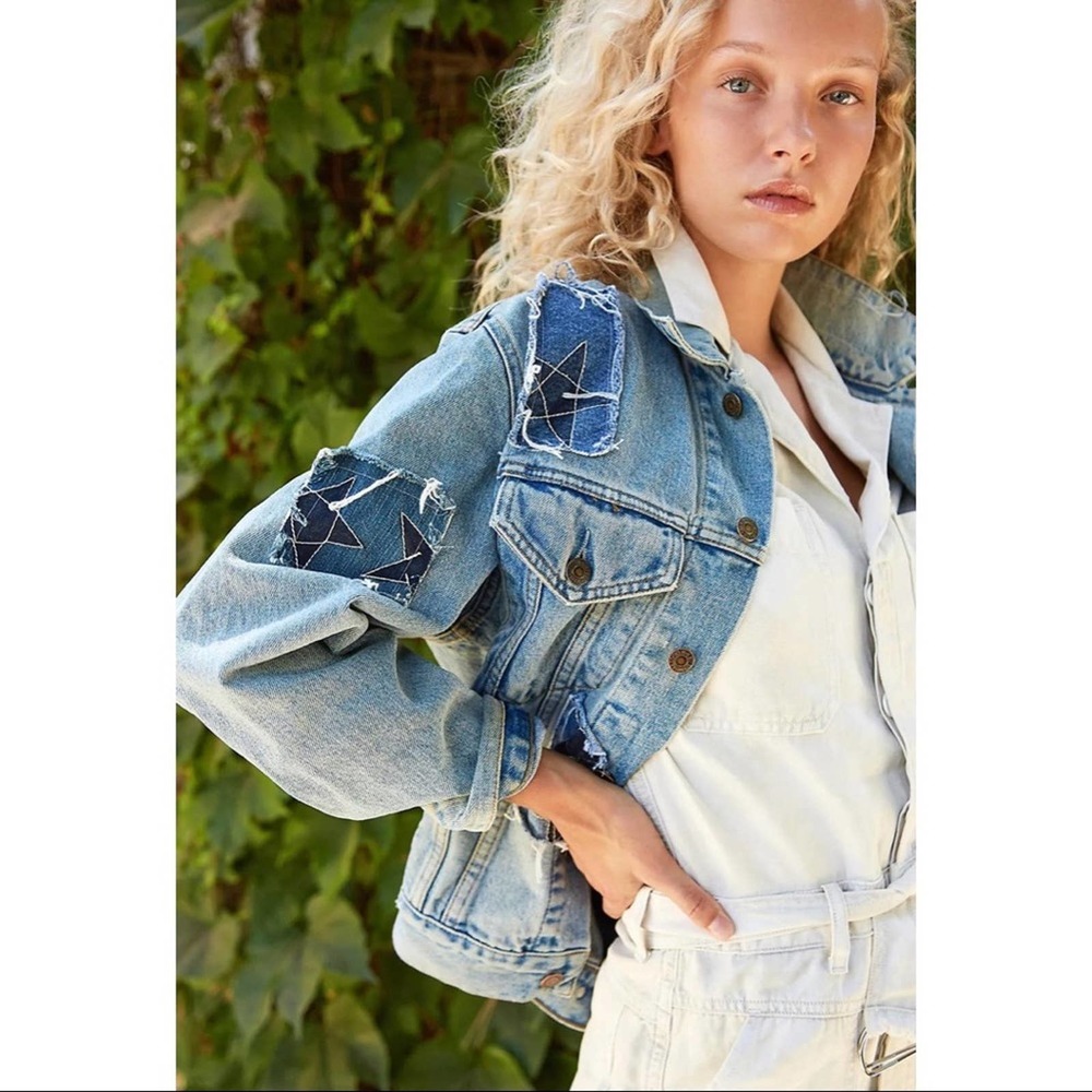 NEW Free People x Rialto Jean Project Star Styler Denim Jacket